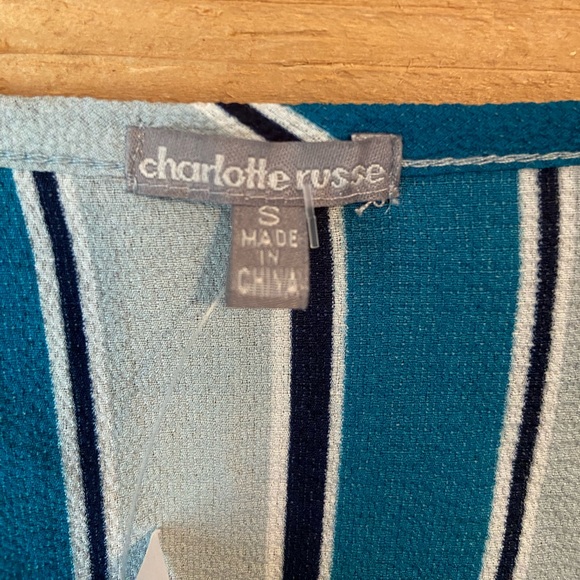 Charlotte Russe Striped Wrap Blouse - Picture 6 of 6